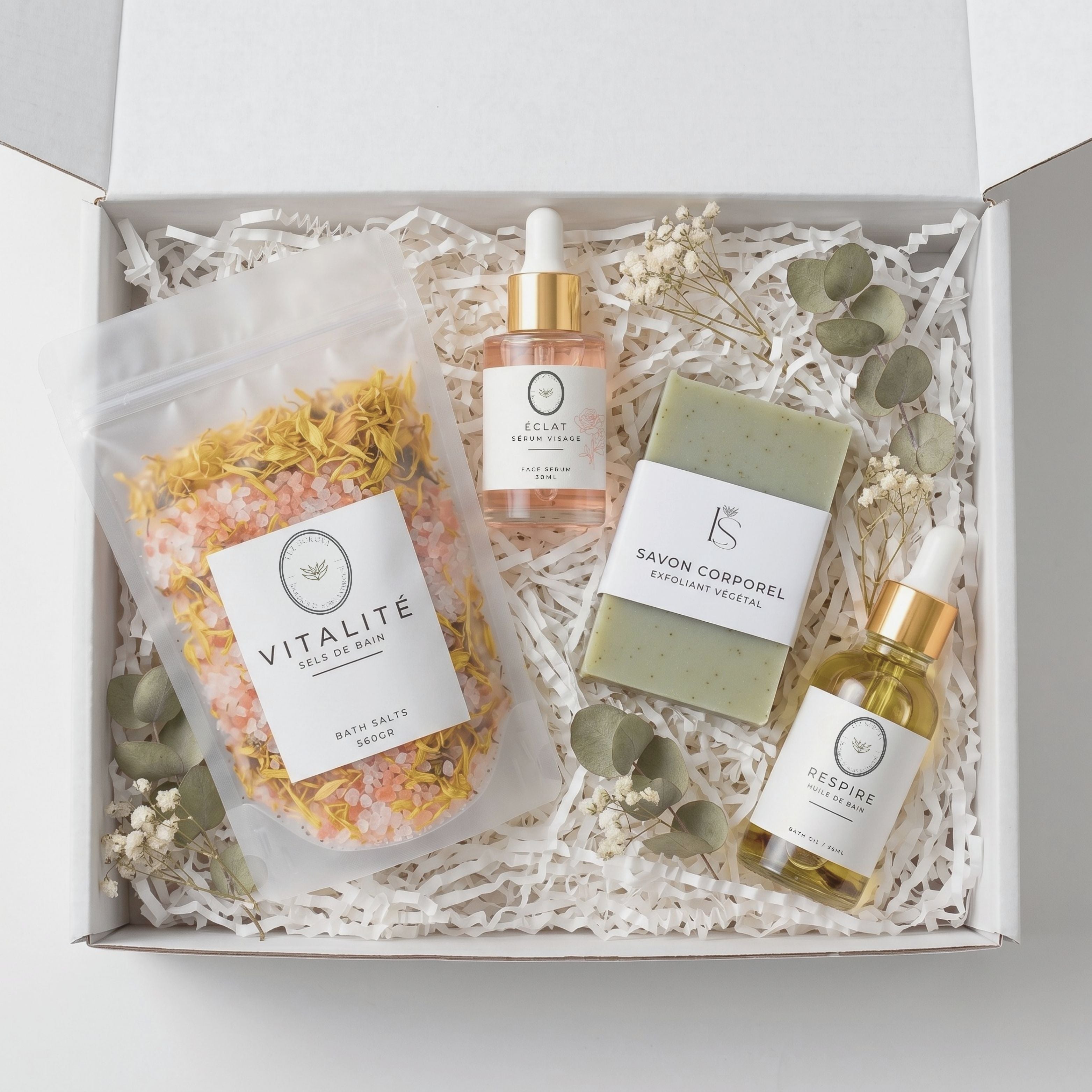 COFFRET CADEAUX SOINS PERSONNELS - Déesse Créations Artisanales