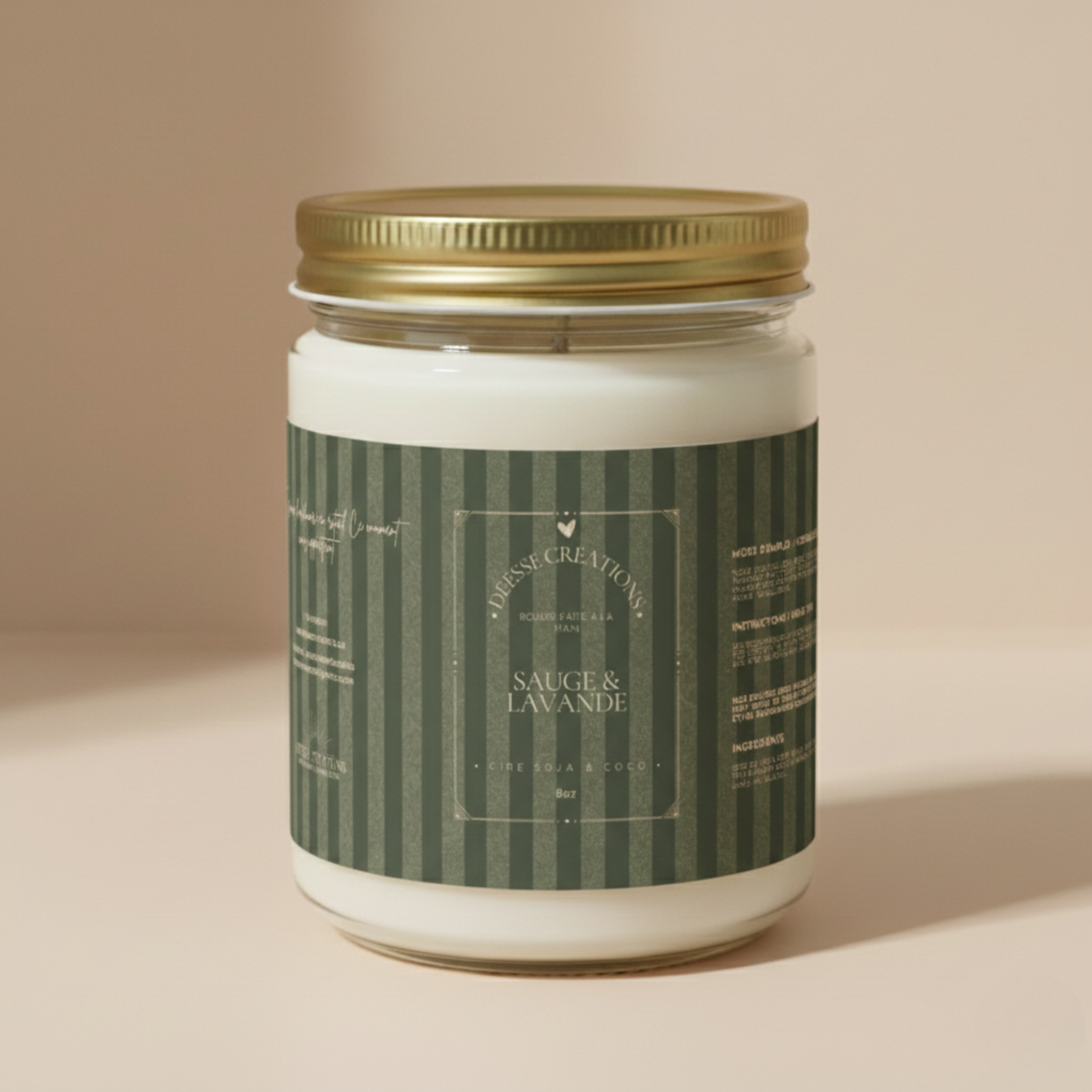 BOUGIE: SAUGE & LAVANDE - Déesse Créations Artisanales