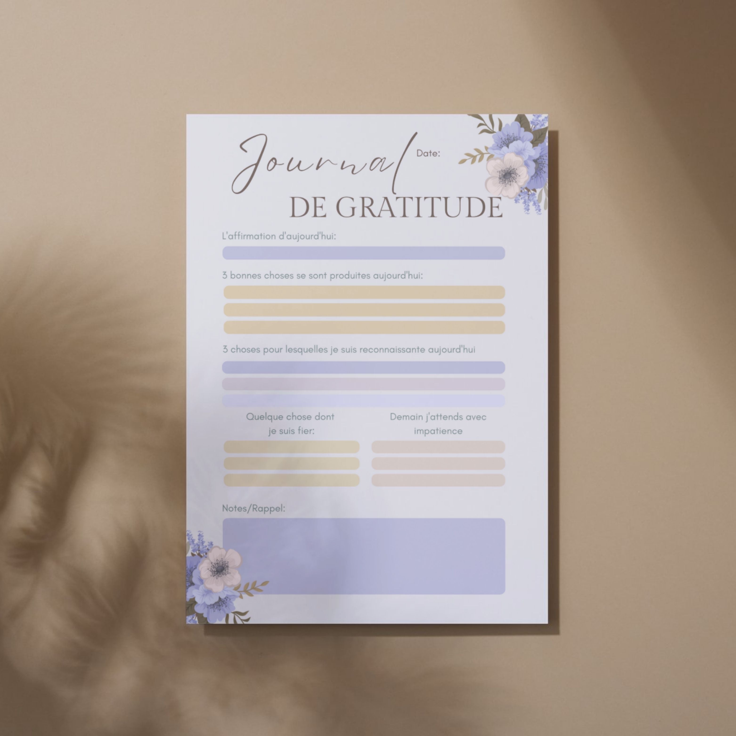 JOURNAL DE GRATITUDE GRAND FORMAT - Déesse Créations Artisanales