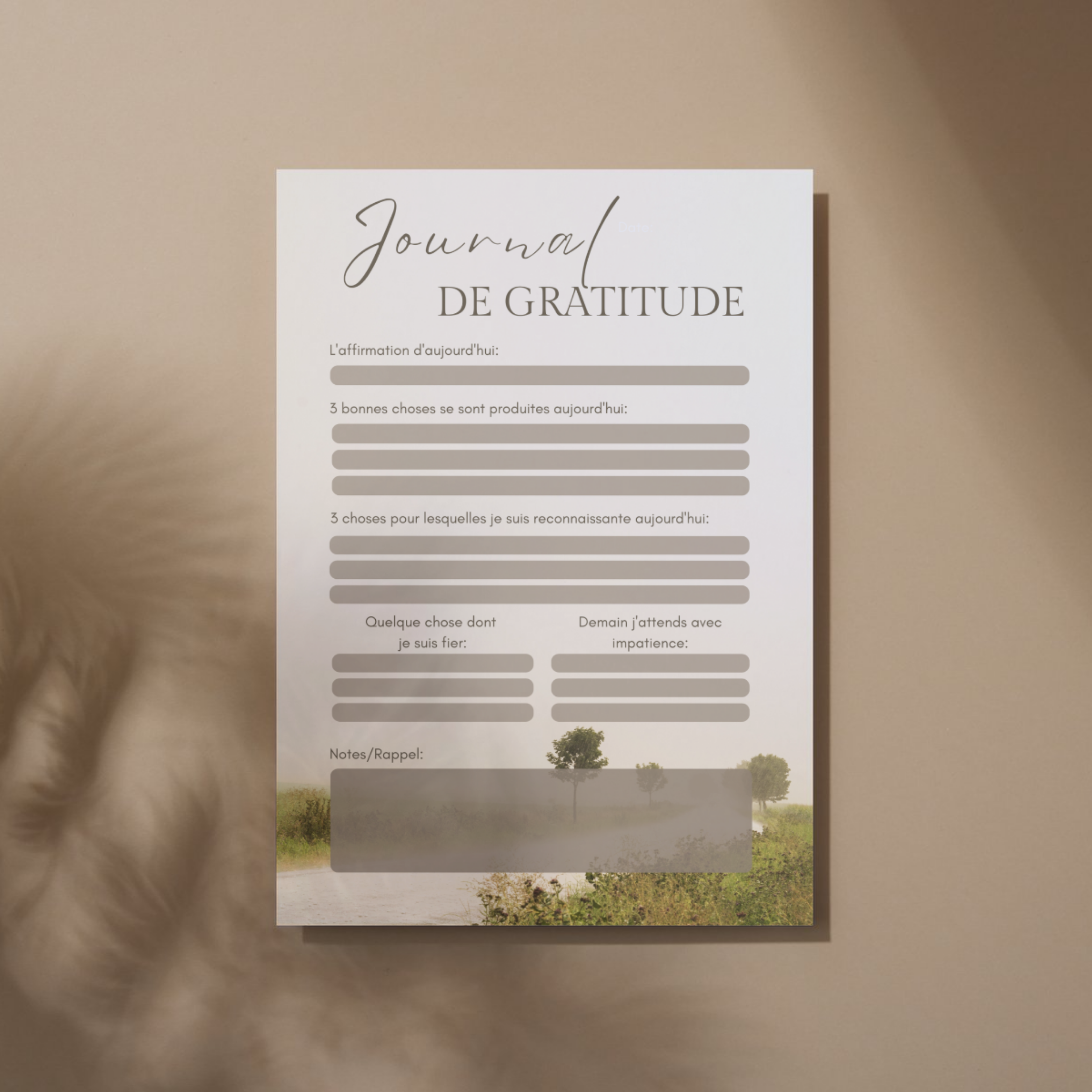 JOURNAL DE GRATITUDE GRAND FORMAT - Déesse Créations Artisanales