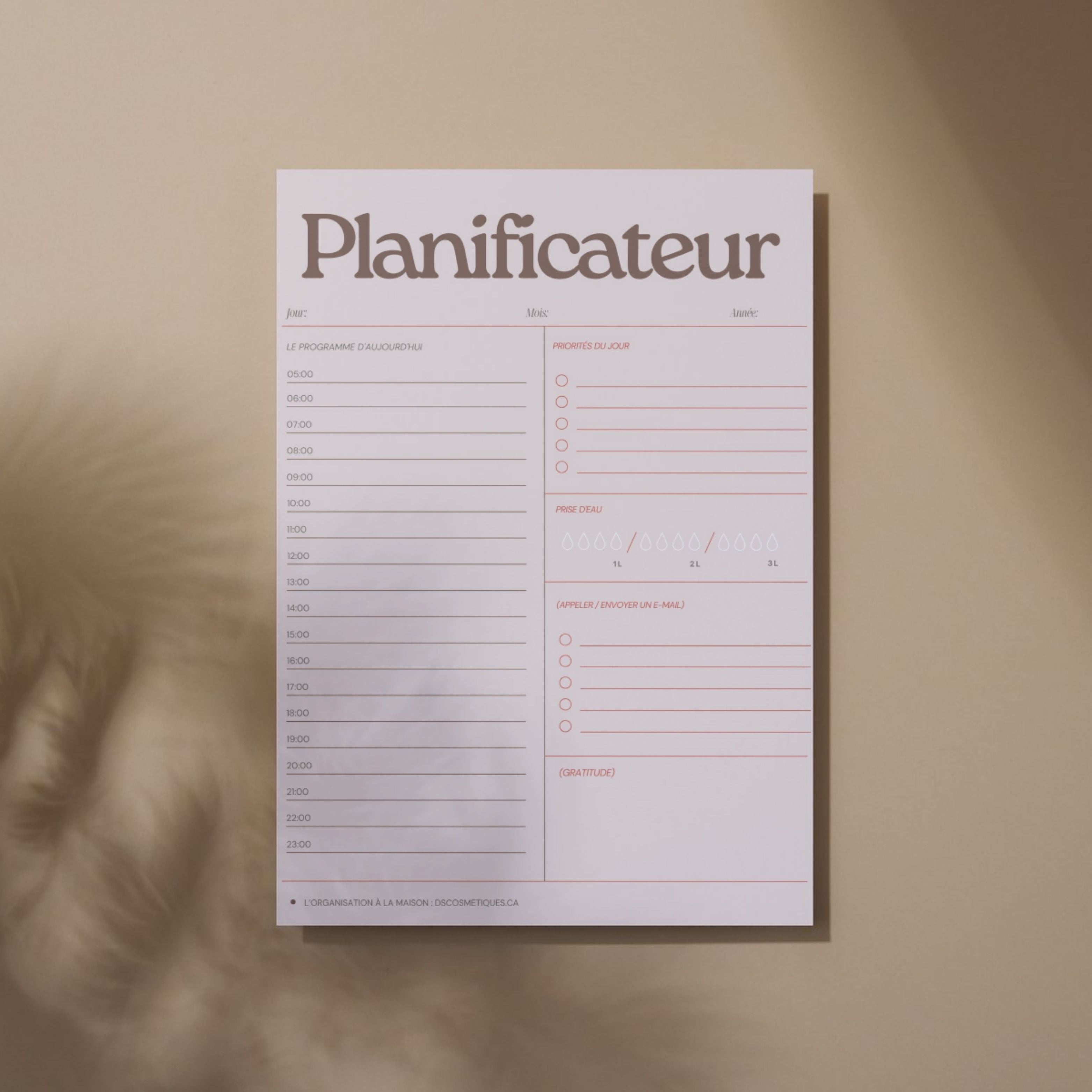 PLANIFICATEUR QUOTIDIEN - Déesse Créations Artisanales