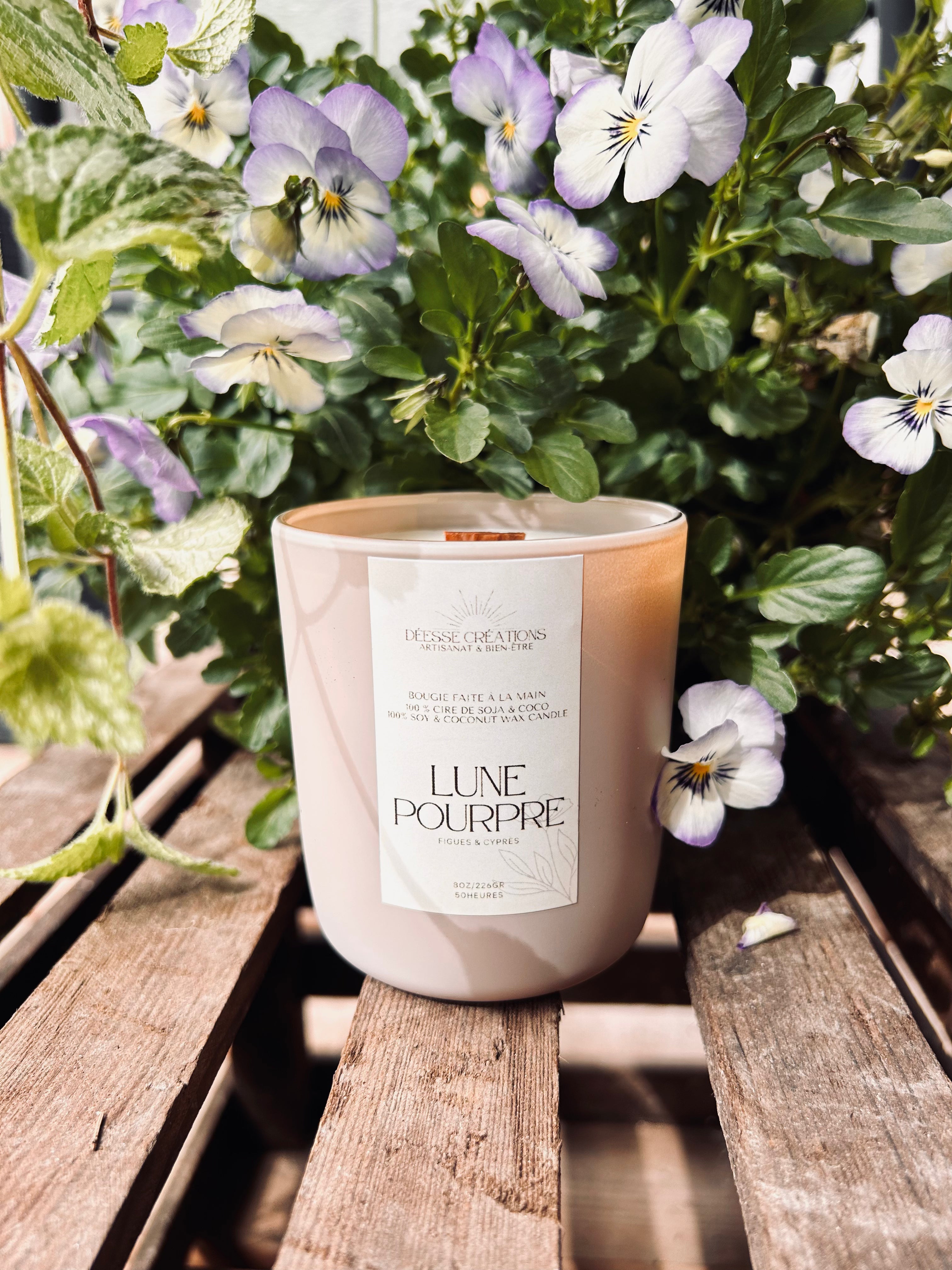 BOUGIE LUNE POURPRE - Déesse Créations Artisanales