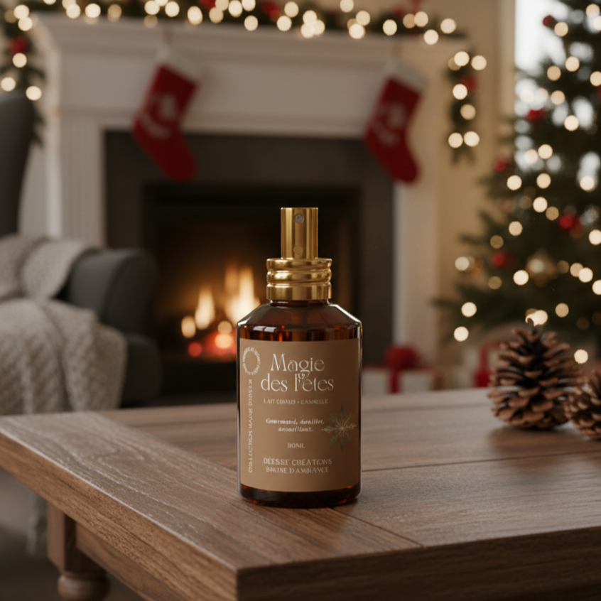 SPRAY D'AMBIANCE : LAIT CHAUD & CANNELLE - Déesse Créations Artisanales