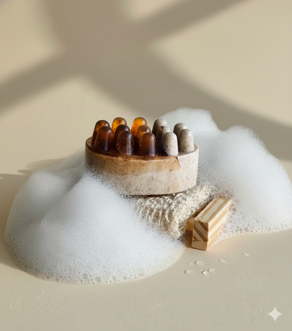 SAVON DE MASSAGE: LAIT D'ÀNESSE AU CAFÉ - Déesse Créations Artisanales