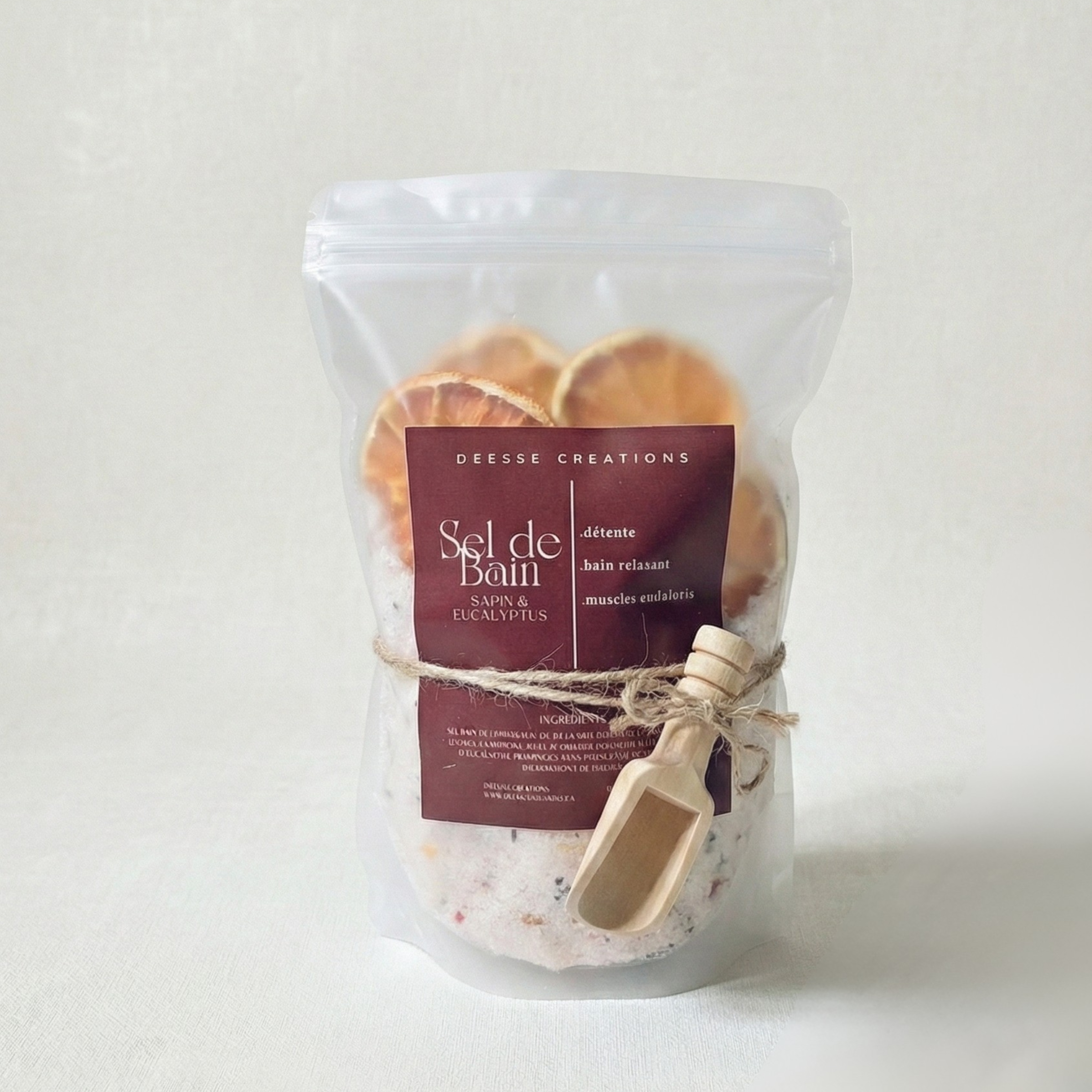 SEL DE BAIN: SAPIN & EUCALYPTUS - Déesse Créations Artisanales